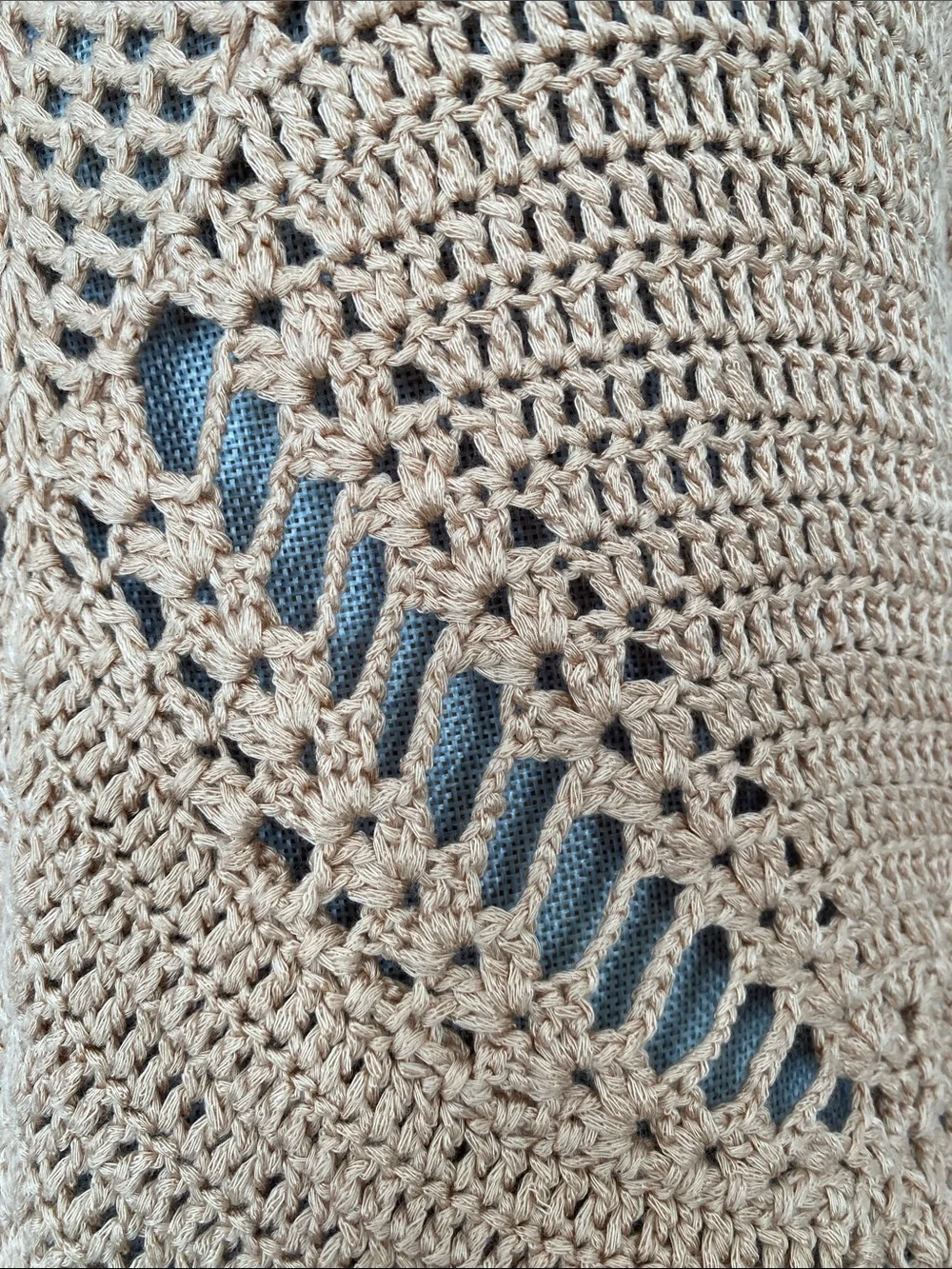 Forever 21 Beige Crochet Knit Halter Mini Dress Swim Coverup Beach Festival